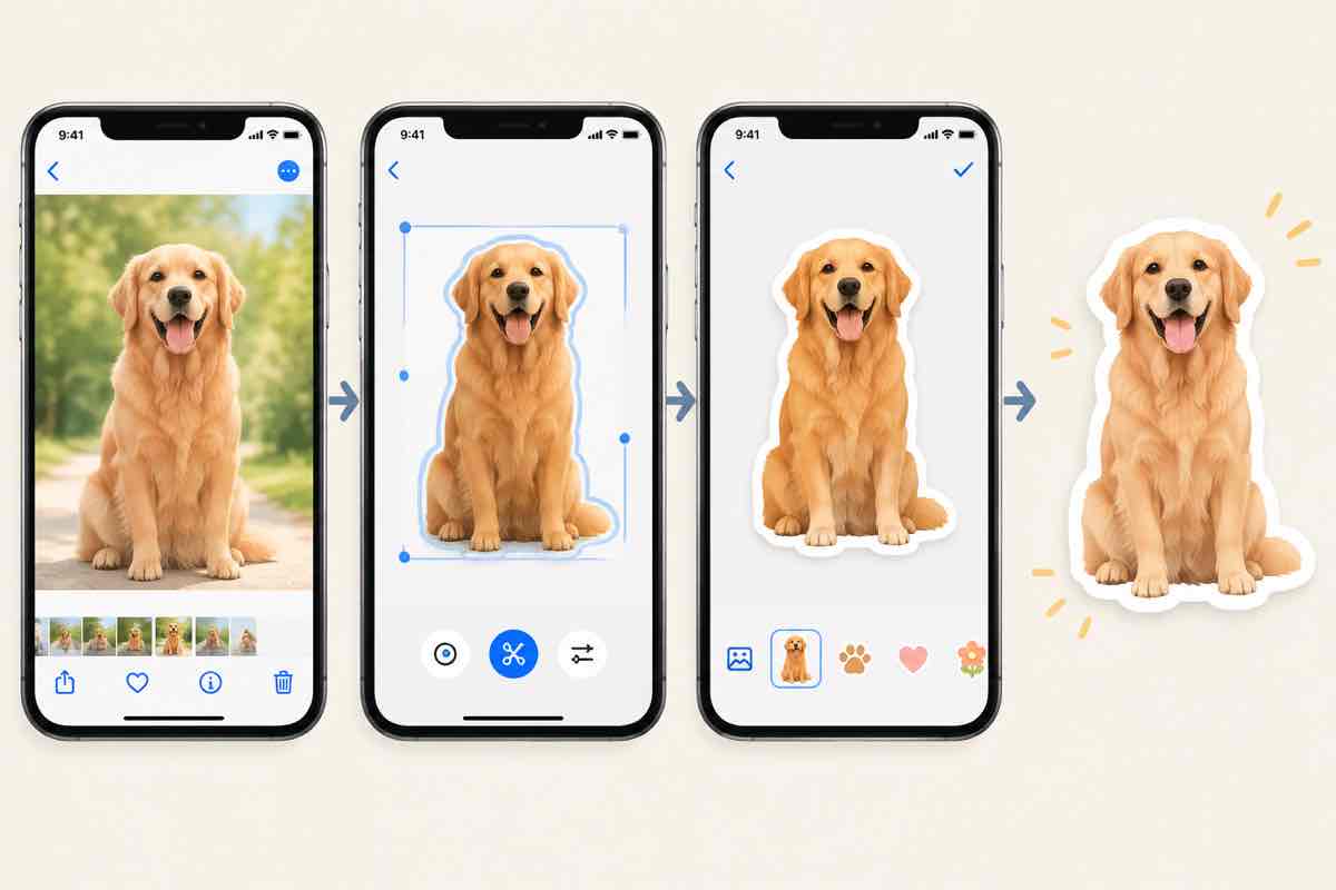 Steps to lift a subject from a photo and save it as an iPhone sticker