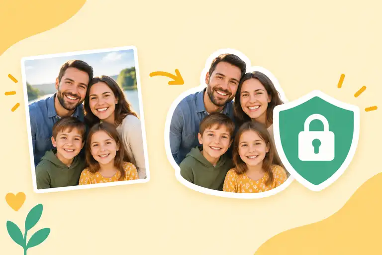Is it safe to upload personal or family photos to a free online sticker maker?